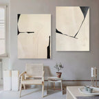 Minimalist Diptych Painting Neutral Geometric Wall Art