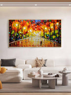 Autumn Walk Impasto Landscape Painting