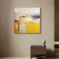 Abstract Landscape Oil Painting Vibrant Yellow