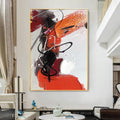 Colorful Vibrant Abstract Painting Red Orange