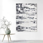 Black White Impasto Abstract Oil Textured Painting