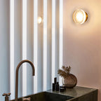 Arisha Modern Mini Bowl Metal Wall Lamp, Black/Gold