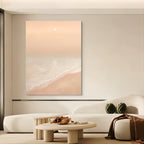 Wabi-Sabi Wall Soft Pink Beach Sunset Abstract Painting