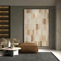 Terracotta Textured Grid Oil Painting