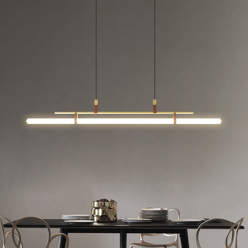 Inari Modern Linear Metal Pendant Light,Black/Gold