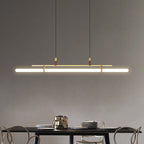 Inari Modern Linear Metal Pendant Light,Black/Gold