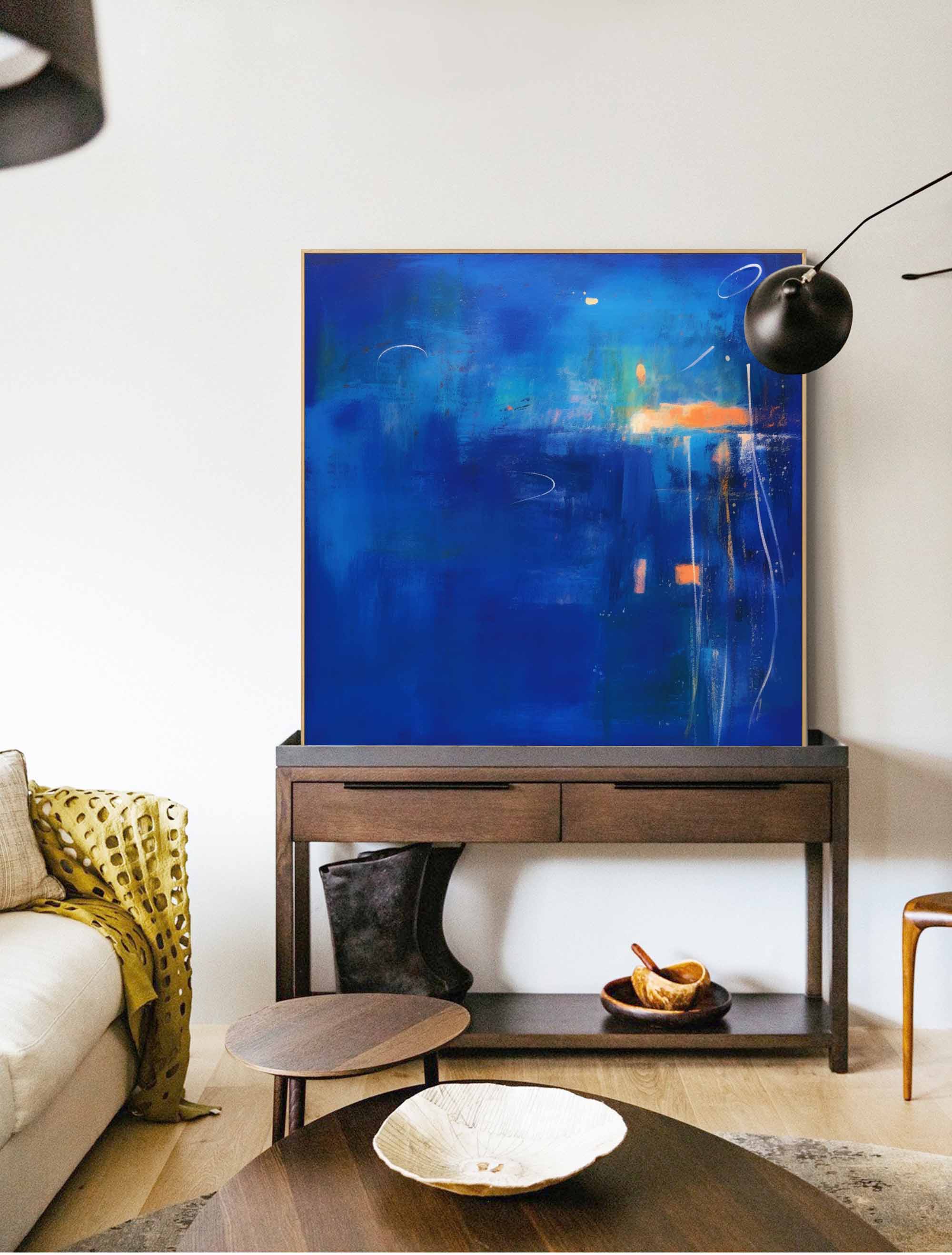 Abstract Expressionist Twilight Reflection Painting