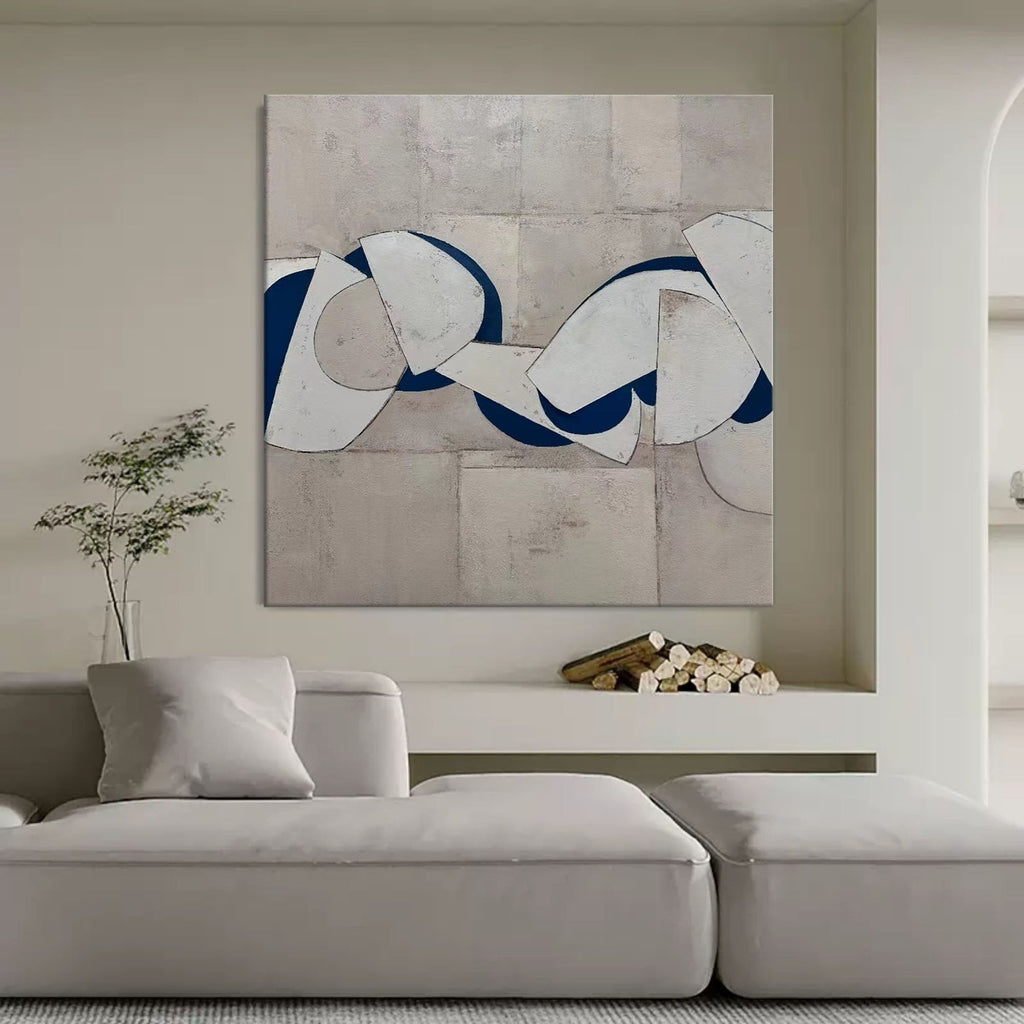 Wabi-Sabi Chain Link Geometric Painting