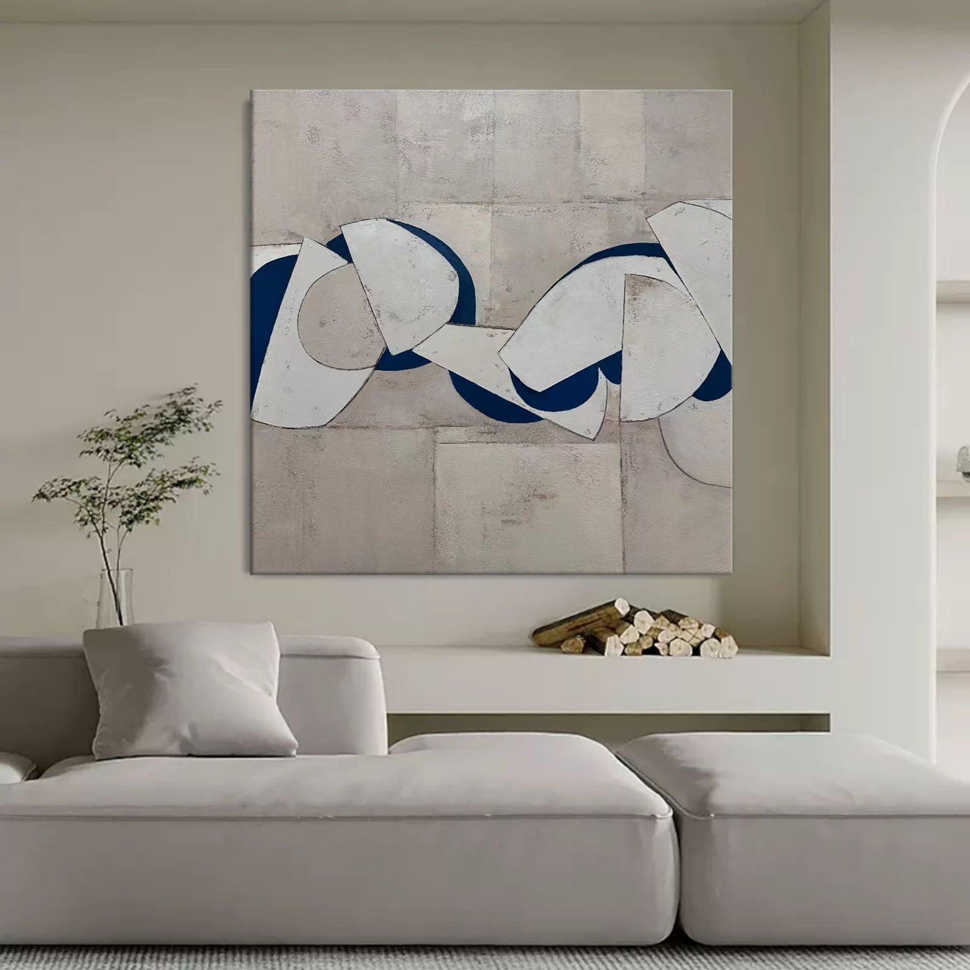 Wabi-Sabi Chain Link Geometric Painting