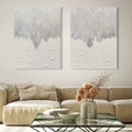 Silver White Gradient Textured 2 Piece Wall Art Set