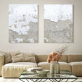 Wabi-Sabi Weathered Wall Diptych Painting
