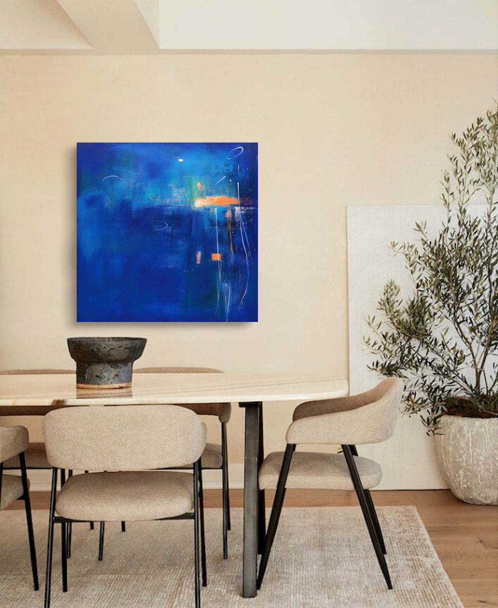 Abstract Expressionist Twilight Reflection Painting