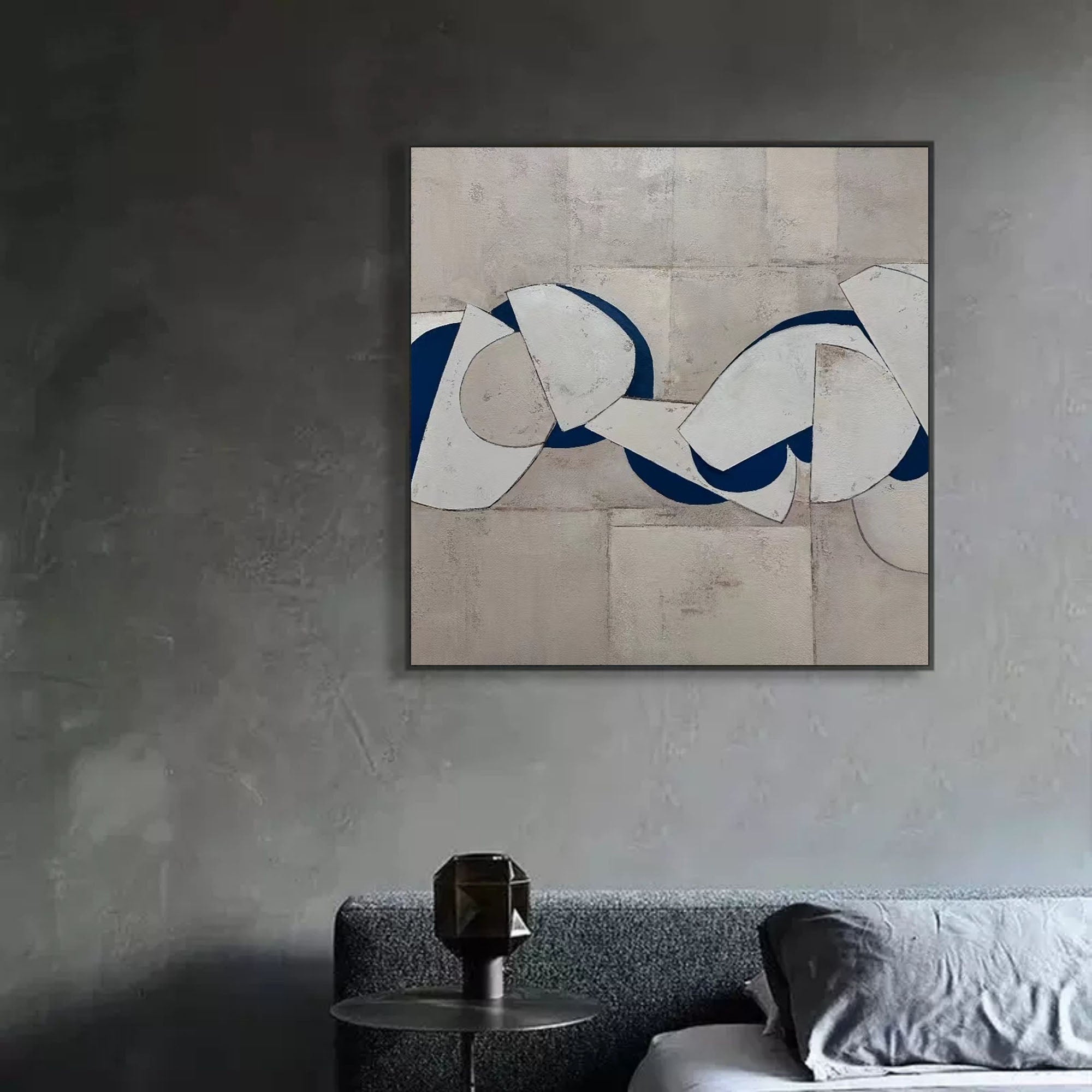 Wabi-Sabi Chain Link Geometric Painting