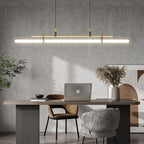 Inari Modern Linear Metal Pendant Light,Black/Gold