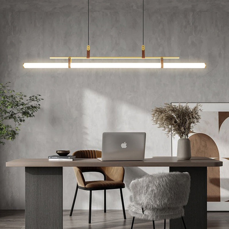 Inari Modern Linear Metal Pendant Light,Black/Gold