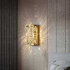 Kristy Modern Rectangular Vanity Metal Crystal LED Wall Lamp