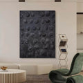 3D Textured Black Wall Art Abstract Tactile Dot