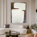 Minimalist White Abstract Oil Painting
