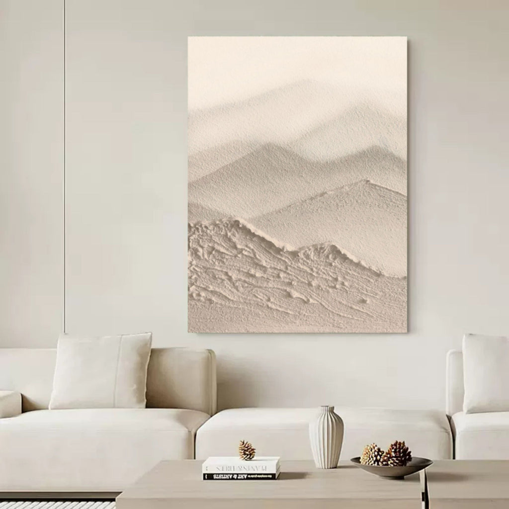 Minimalist Sand Dune Art Oil Painting Neutral