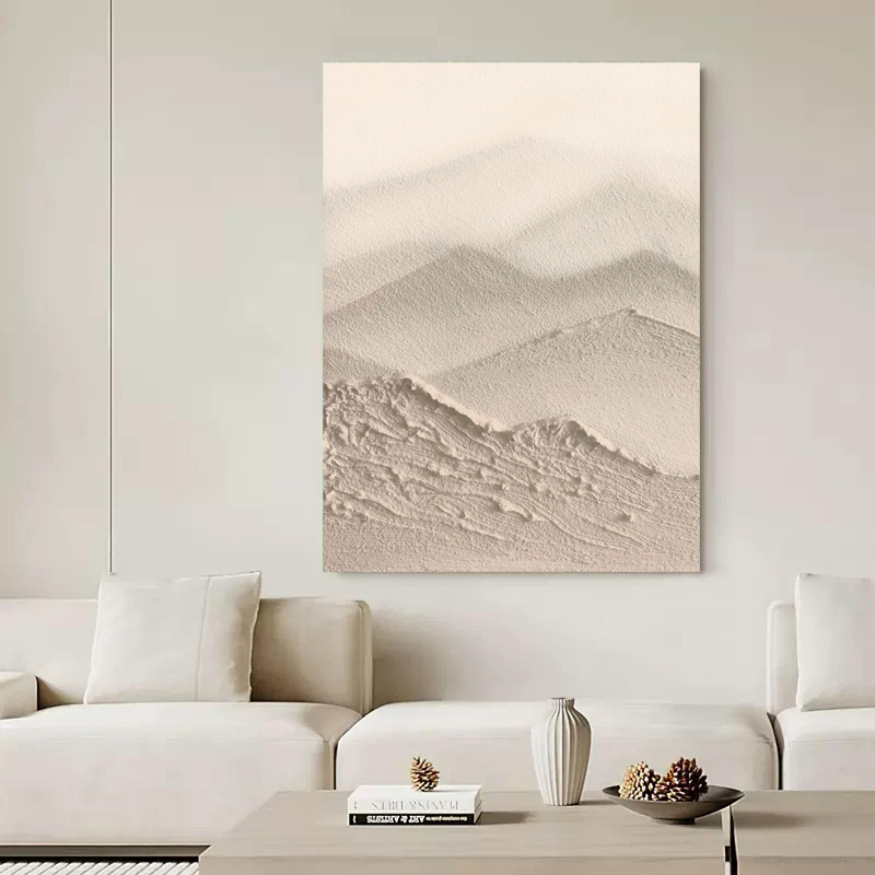 Minimalist Sand Dune Art Oil Painting Neutral