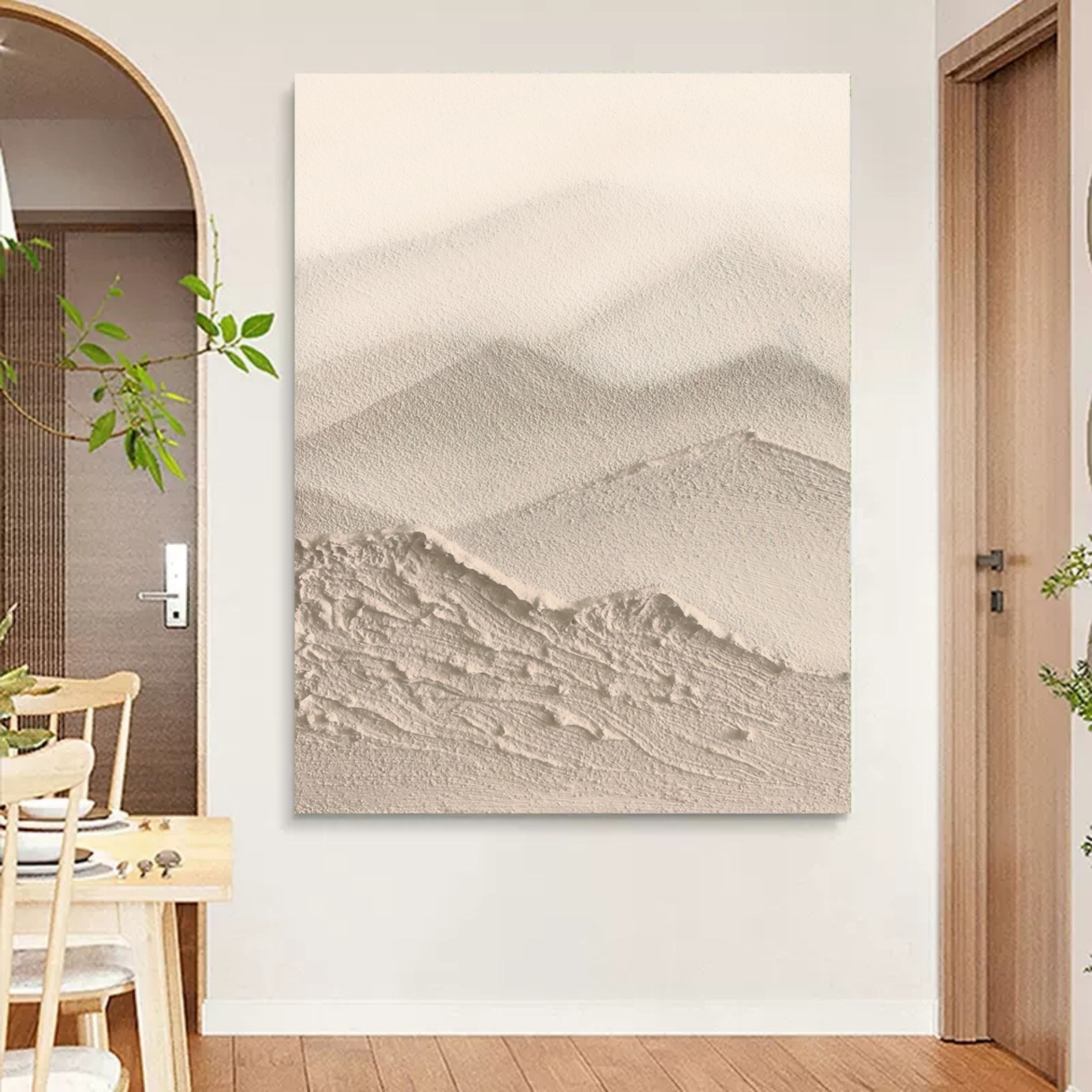 Minimalist Sand Dune Art Oil Painting Neutral