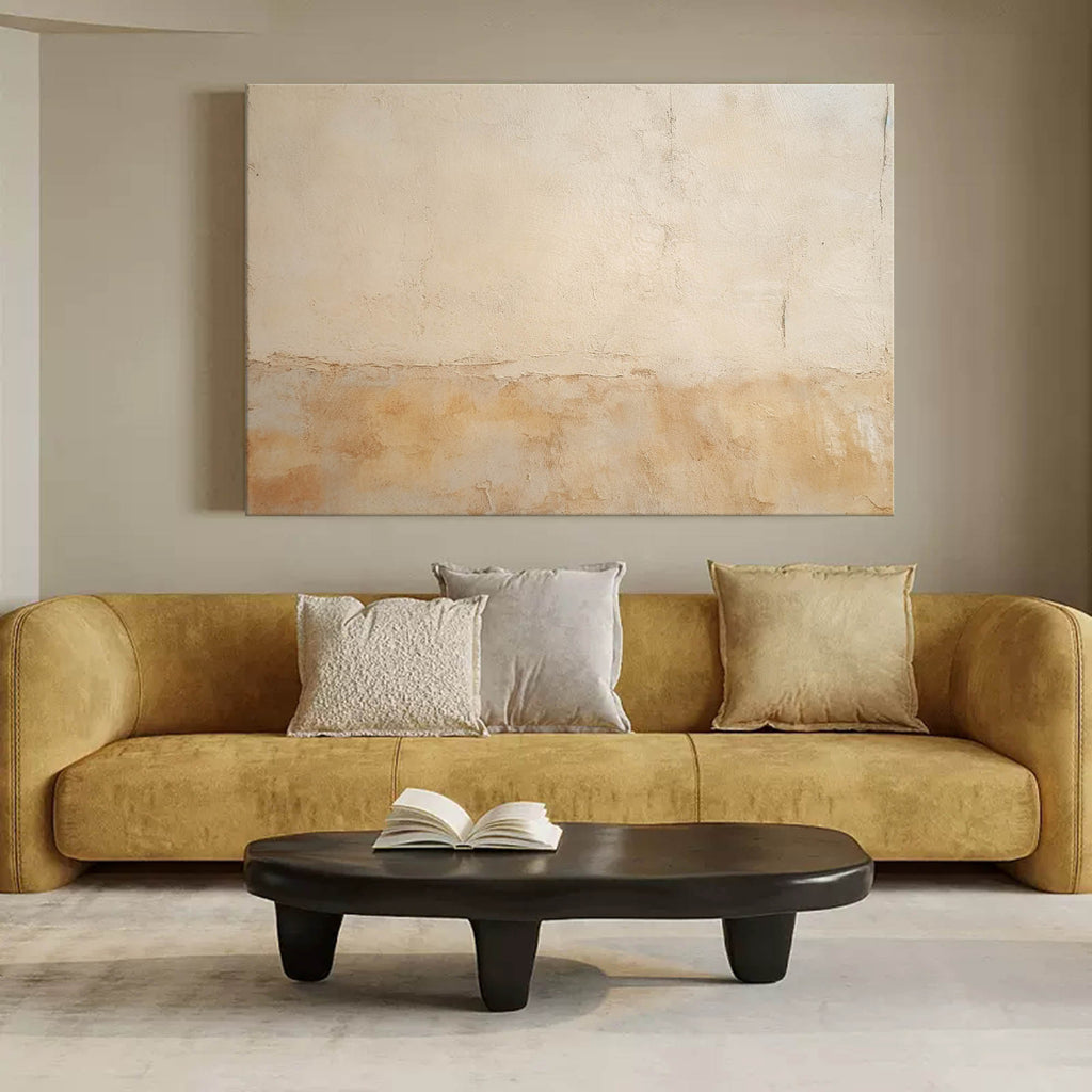 Wabi-Sabi Textured Wall Art Warm Beige Earth