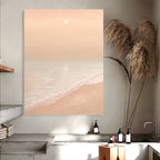 Wabi-Sabi Wall Soft Pink Beach Sunset Abstract Painting