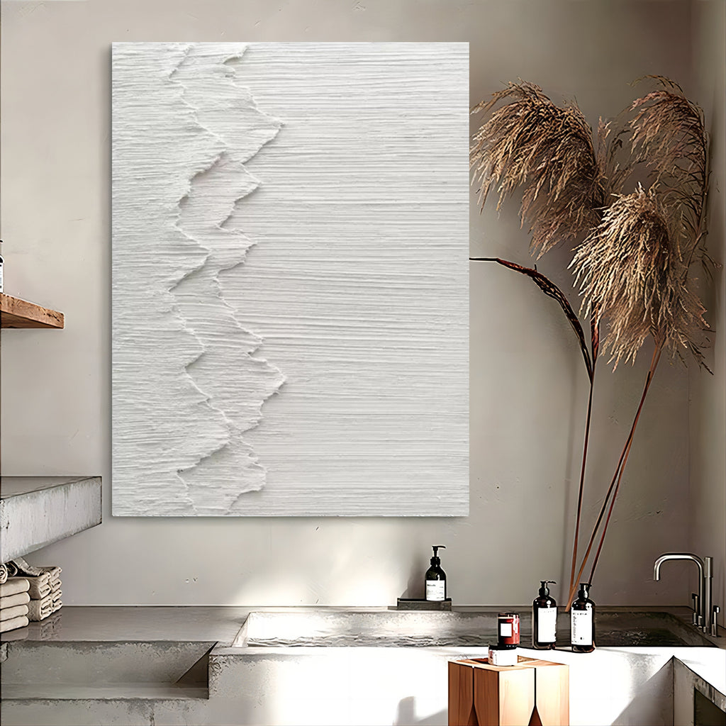 Plaster Zigzag Abstract Wall Art