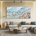 Aerial Beach Scene Impasto Painting