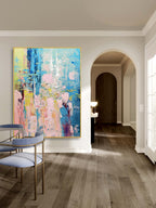 Vibrant Pastel Abstract Impasto Painting