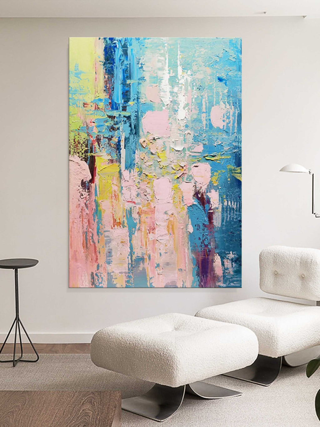 Vibrant Pastel Abstract Impasto Painting