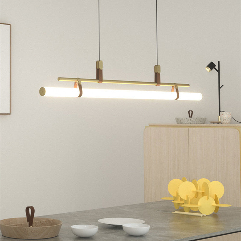 Inari Modern Linear Metal Pendant Light,Black/Gold