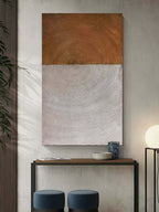 Wabi Sabi Wall Art Two Circular Texture Vertical
