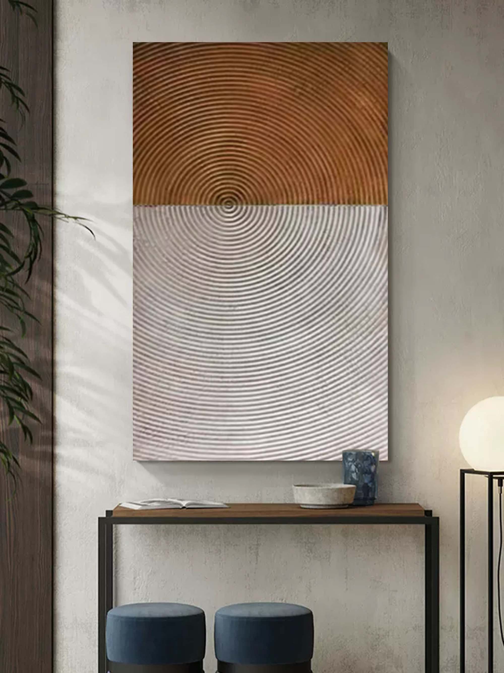 Wabi Sabi Wall Art Two Circular Texture Vertical
