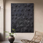 3D Textured Black Wall Art Abstract Tactile Dot