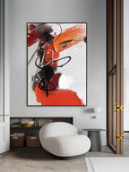 Colorful Vibrant Abstract Painting Red Orange