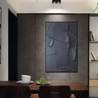 Dark Gray Textured Abstract Wall Art Modern Industrial