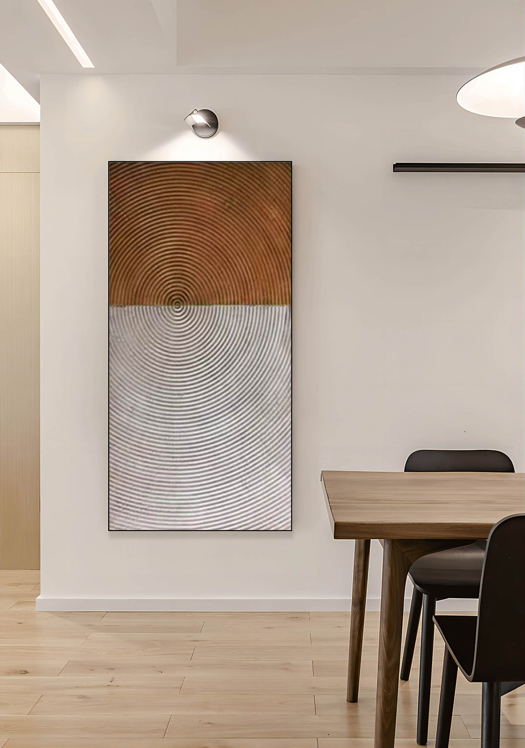 Wabi Sabi Wall Art Two Circular Texture Vertical