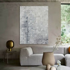 Silver Gray Textured Grid Wall Art