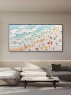 Aerial Beach Painting Impasto Coastal Wall Art