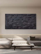 Plaster Art Dark Textured Stone Pattern Abstract Painting