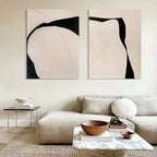 Organic Diptych Art Oil Painting Set Of 2