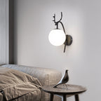 Valentina Modern Art-Deco Deer Bedside Wall Lamp, Black/Gold