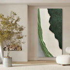 Green White Landscape 3D Textured Painting