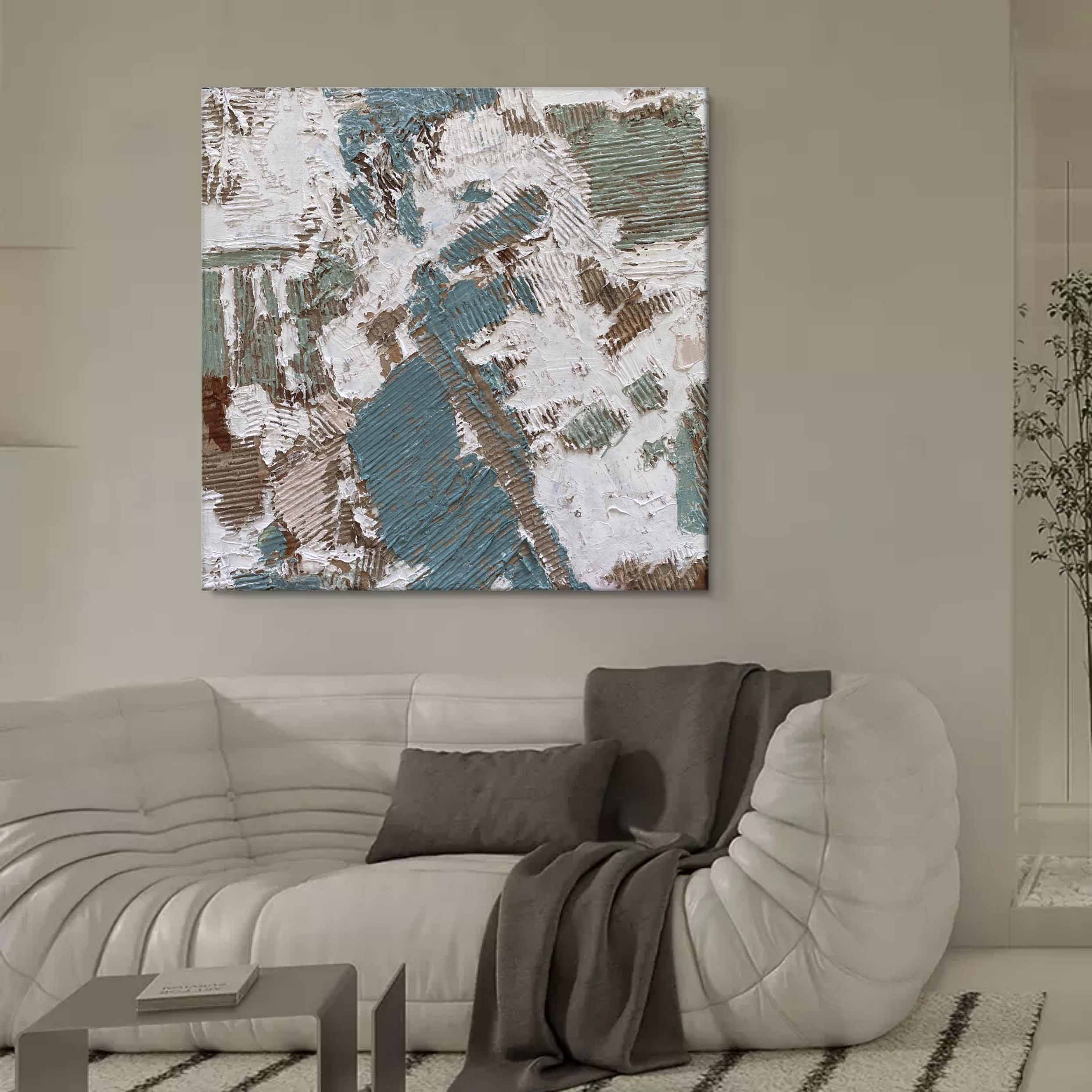 Textured Abstract Patchwork Painting