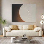 Eclipse Inspired Textured Circles Relief Painting