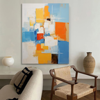 Wall Art Abstract Geometric Color Block Dopamine