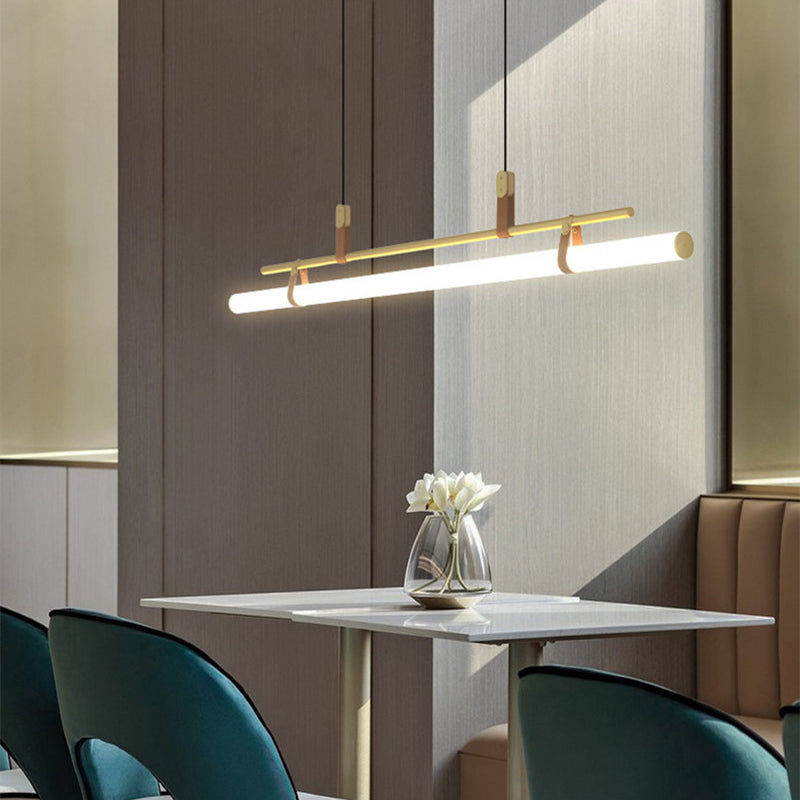 Inari Modern Linear Metal Pendant Light,Black/Gold