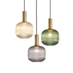 Valentina Pendant Light Crystal, Moru Glass, Cognac/Green/Grey, Kitchen Island