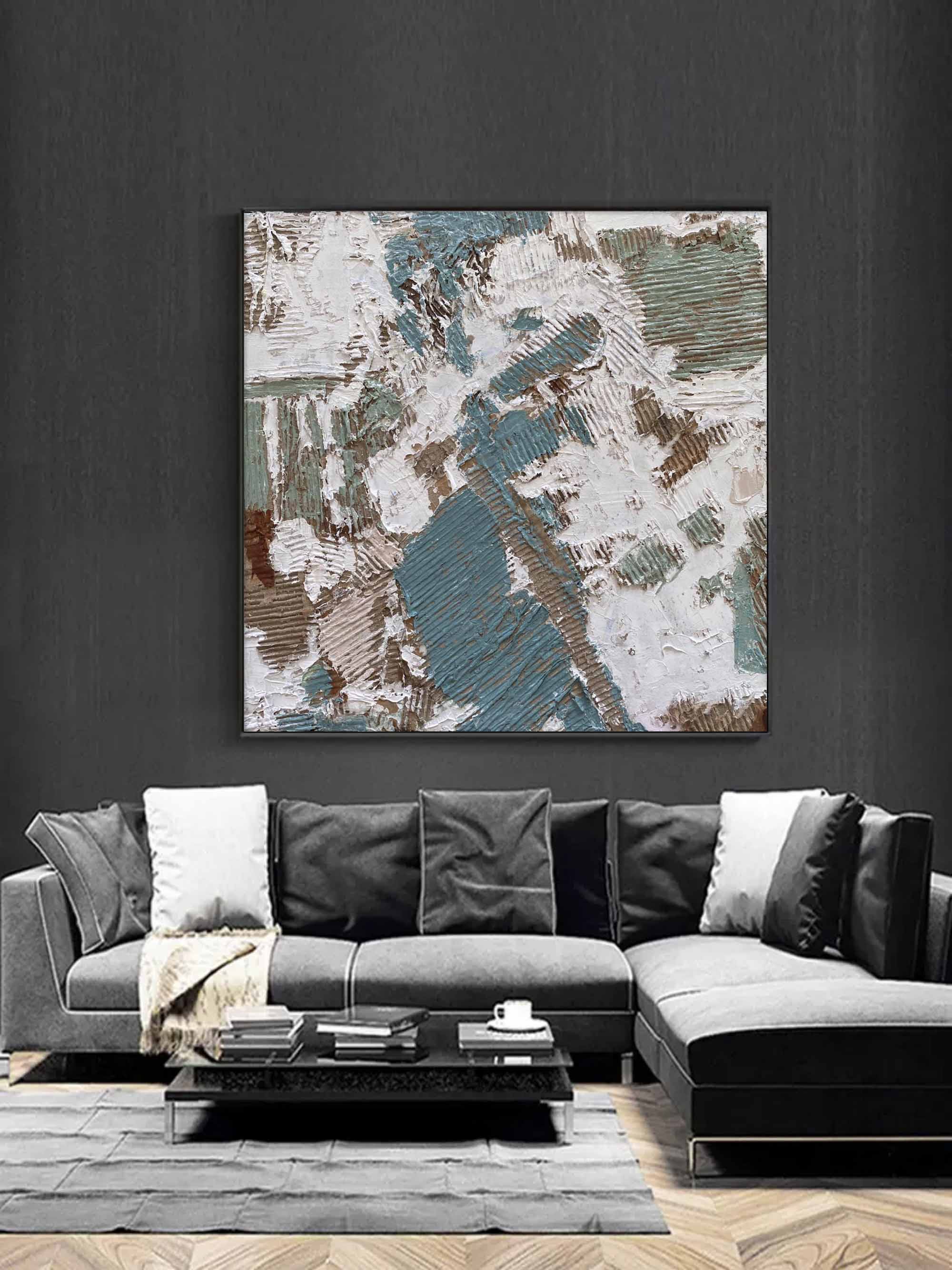 Textured Abstract Patchwork Painting